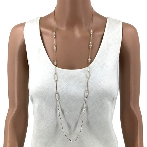 Chain Necklace Crystal Beads Adjustable Length - Picture 4 of 4